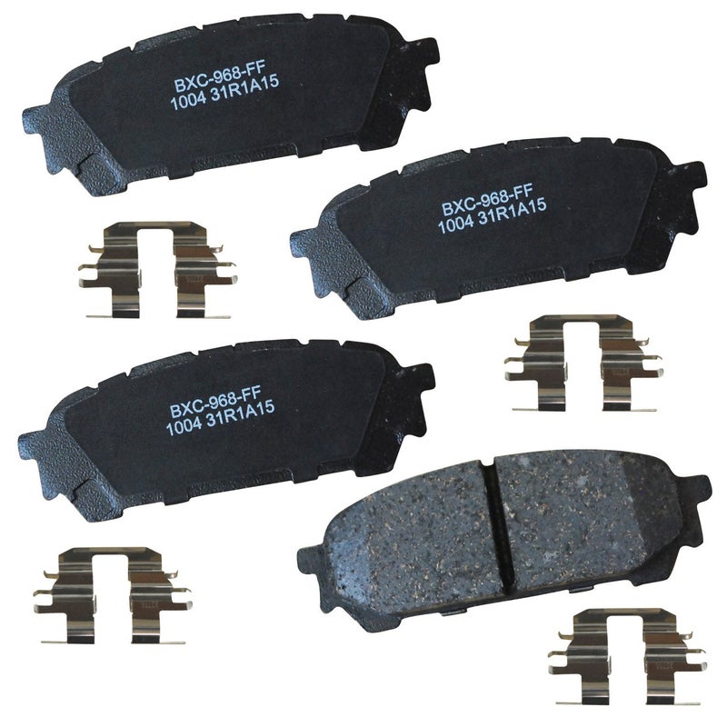 بنديكس وسادات الفرامل الخلفية من السيراميك Bendix Premium SBC1004 لـ Saab 9-2X 2006-2005، Subaru Forester 2008-2004، Impreza 2007-2004 - Image 1